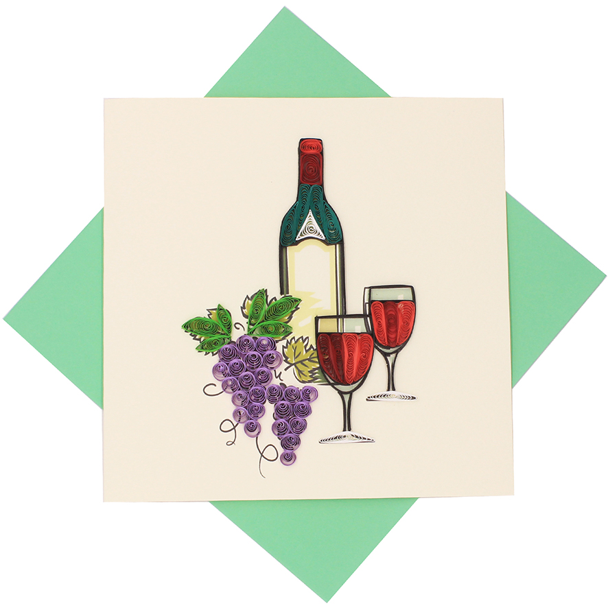 Quilled Wine Bottle Card